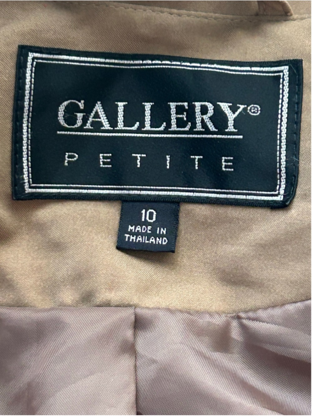 Gallery Petite Hooded Trench Coat Beige Longline Size 10 - Picture 4 of 12